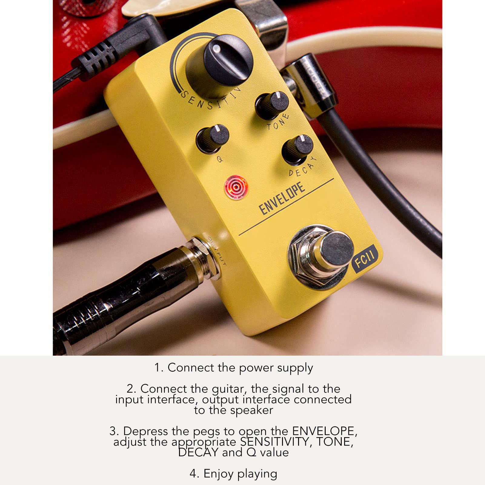Pedale effetto per chitarra elettrica Mini basso professionale caldo naturale dinamico simulato piccolo metallo giallo compatto portatile per chitarra basso lezioni di musica