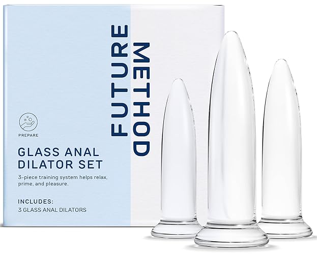 Glass Anal Dilator Set, 3-Piece Trainer Butt Plug Kit, Body-Safe Borosilicate Glass Plugs with Temperature-Adjustable Surface