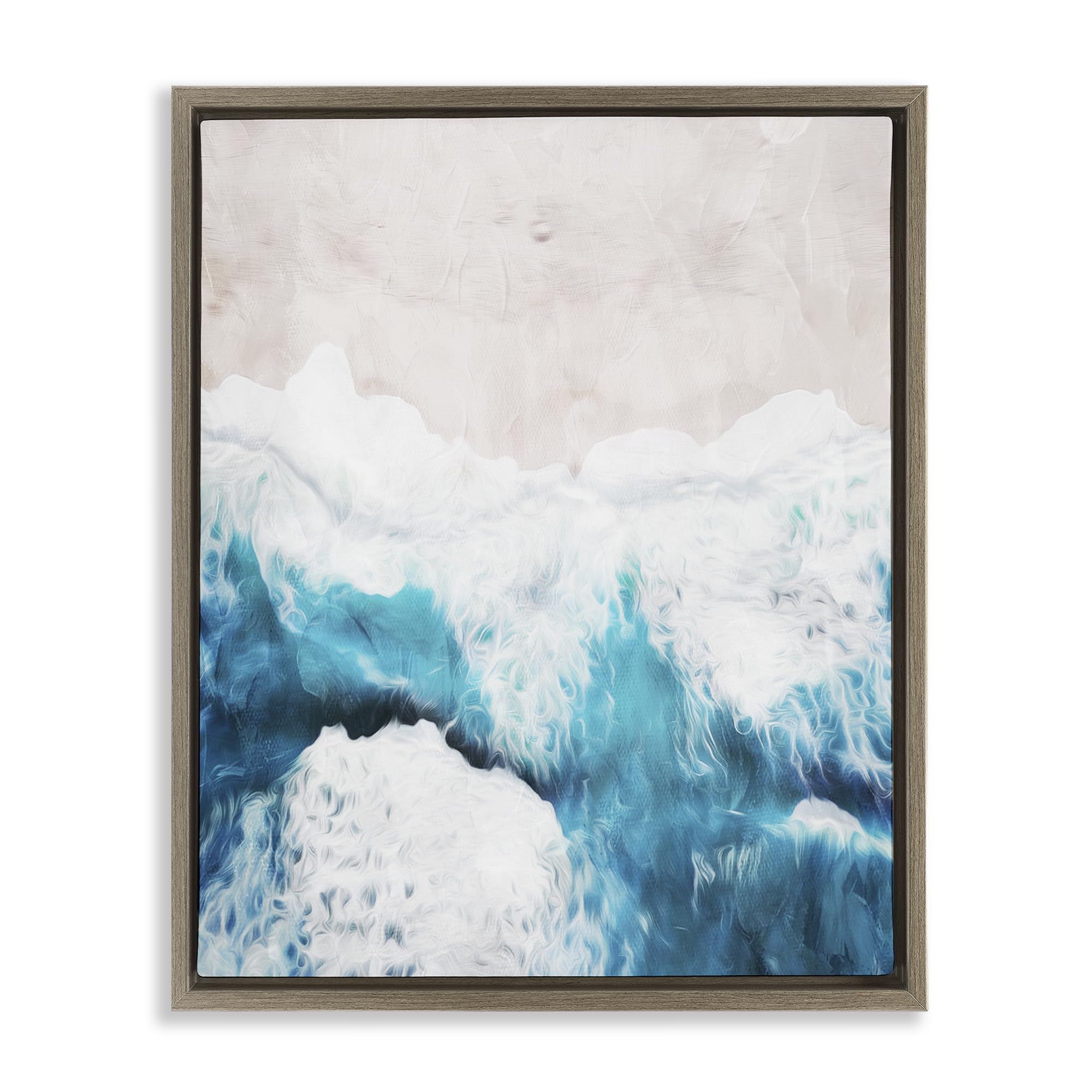 Stupell Industries Montalcino Elm (Textured) 'On The Beach Aerial', Floating Frame Canvas Art, Brown, 25 X 31 Inches, Easy To Hang And Sturdy, Made In Usa, By Milli Villa