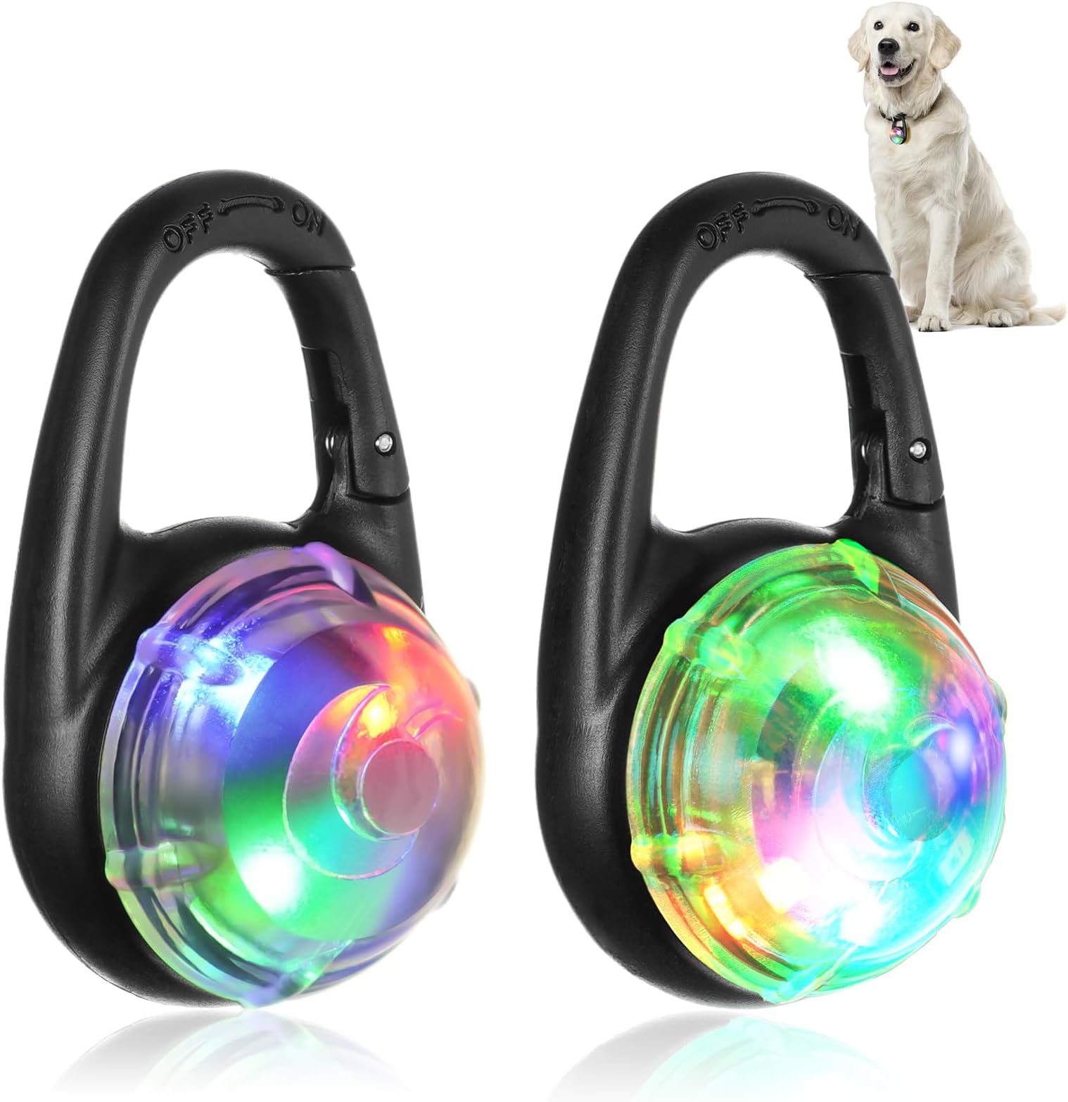 14x LED Leuchtanhänger Für Hunde - Blinklicht Mit 3 Modi & Karabiner
