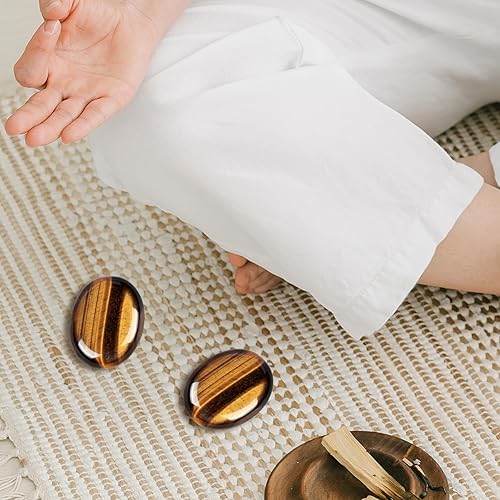 Miniatura 3 de Piedra de preocupación de palma de cristal para ansiedad, tallada a mano, ovalada, para el bolsillo, piedras para meditación, reiki, masaje