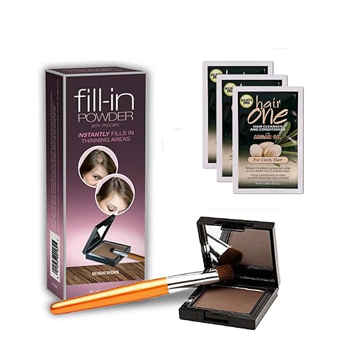 Paquete de 3 cubra su polvo de relleno gris con Procapil (marrón medio) con champú sin sulfato