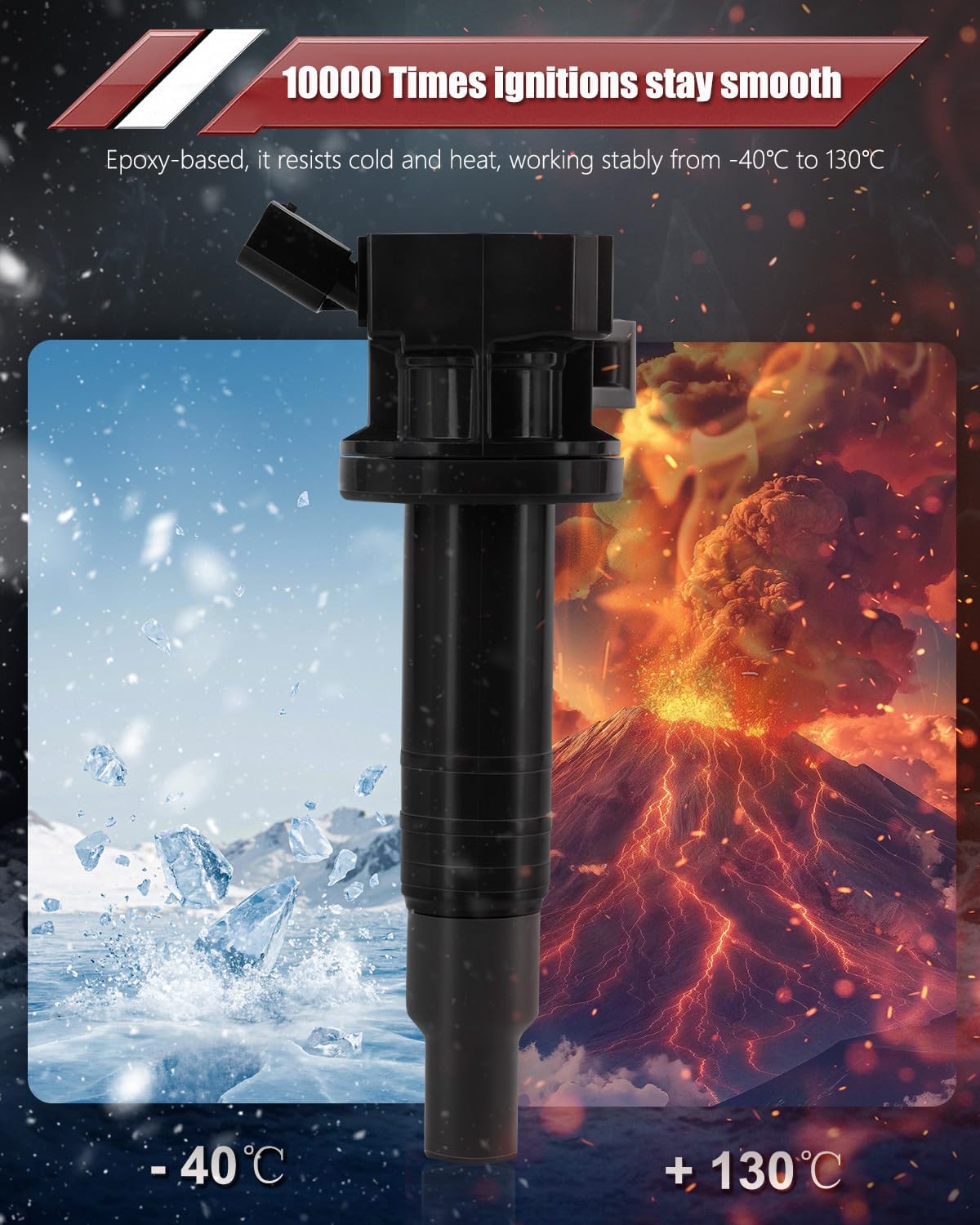 OKLPF Ignition Coil Pack UF247 with Iridium Platinum Spark Plugs - 4-Piece Set, Compatible with Chevrolet Prizm, Pontiac Vibe, Toyota Celica, MR2 Spyder, Corolla, Matrix 1.8L L4 Replacement for UF-247