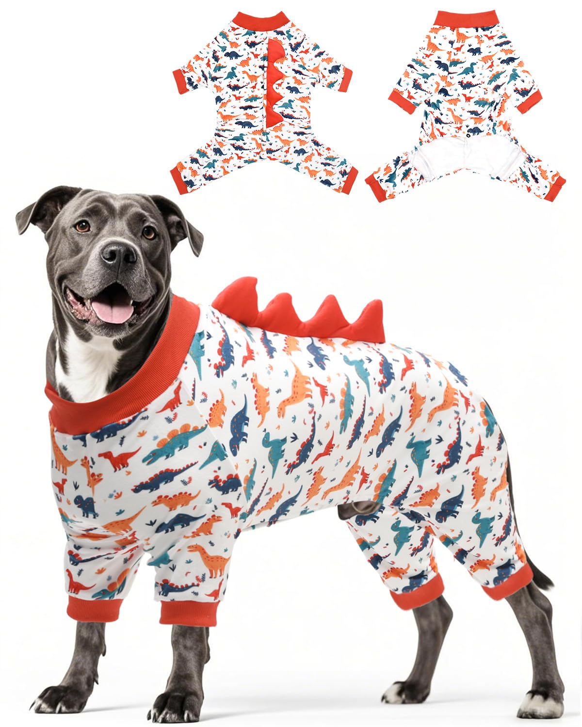 Costume de dinosaure pour chien CuteBone pyjama extensible et chaud en velours pour l'hiver