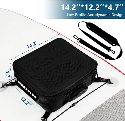 Miniatura 39 de Bolsa térmica impermeable de PVC para paddleboard, 12 latas, enfriador aislado suave para paddleboard, camping, kayak Azul oscuro