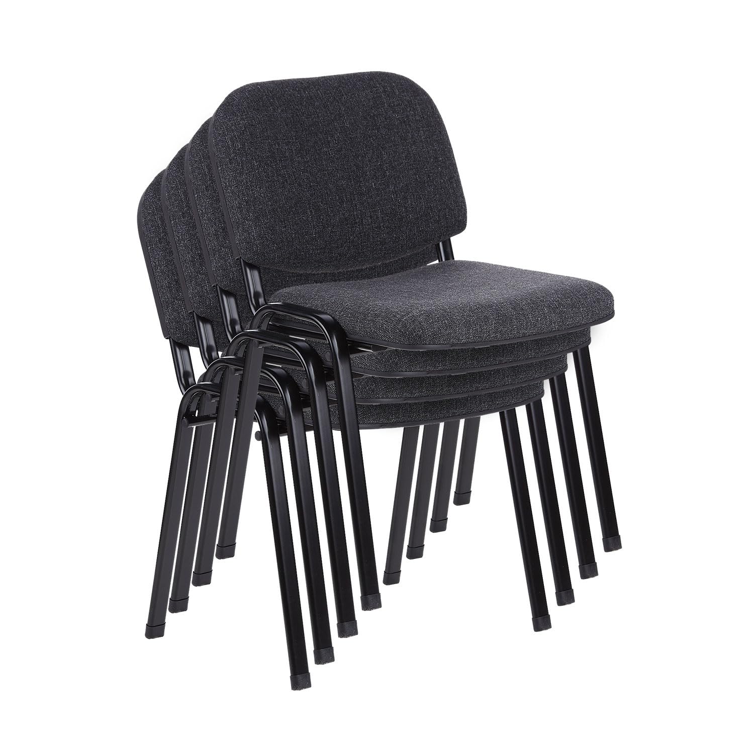 HJH Office 704520 Set di 4 Ospite XT 600 Tessuto, Conferenza imbottita, impilabile, Attesa, Poltrona, Antracite