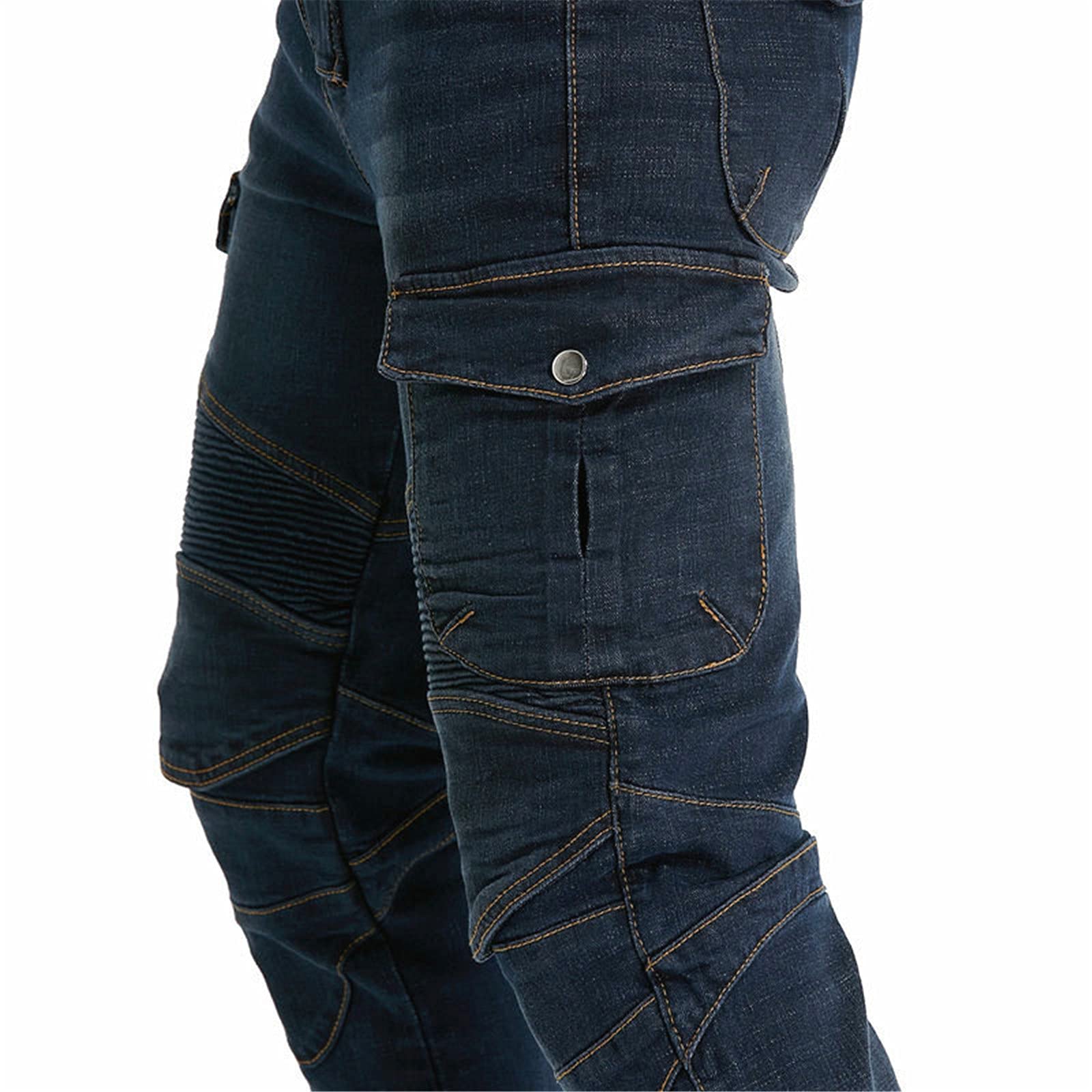 Pantaloni da Moto da Uomo,Moto Biker Jeans Pantaloni Protezione Armature Motorcycle Pants da Ciclismo,Impermeabili Cargo Pantaloni da Corsa (Blu,XS)