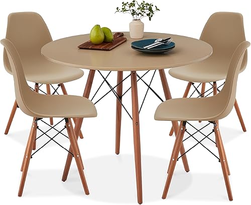Miniatura 14 de Best Choice Products Juego de comedor de 5 piezas, juego compacto de mesa y silla de mediados de siglo moderno para el hogar, apartamento con 4