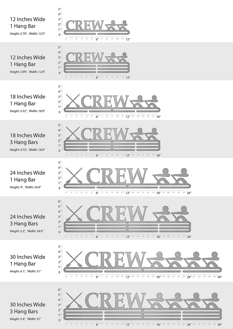 Allied Medal Hangers - Crew - Multiple Size Options Available!