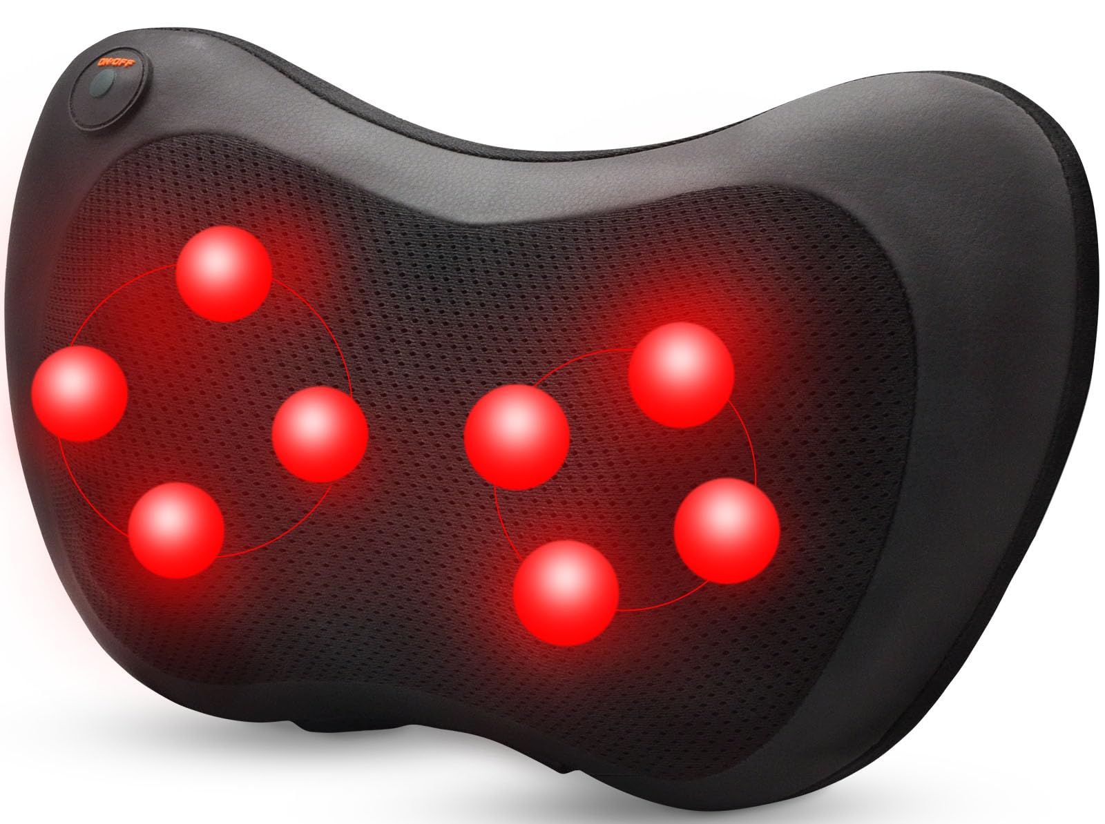 Back Massager with Heat - Shiatsu Electric Massager for Pain Relief Deep Tissue - 4D Kneading Massagers for Shoulder, Leg, Foot, Body Muscle Relaxation - Ideal Relaxing Gifts for Men Women