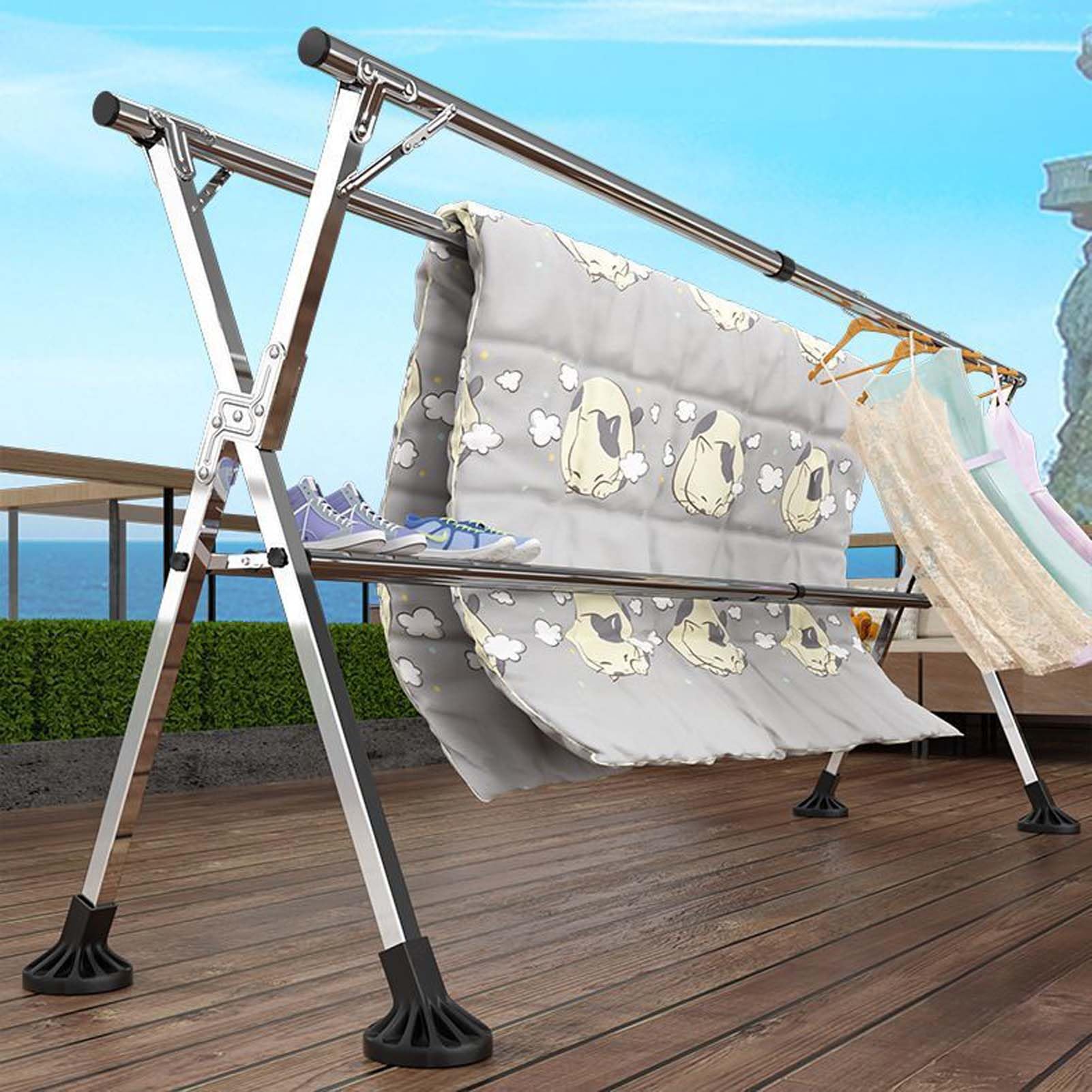 Étendoir à linge pliable gain de place pour résoudre le manque d'espace