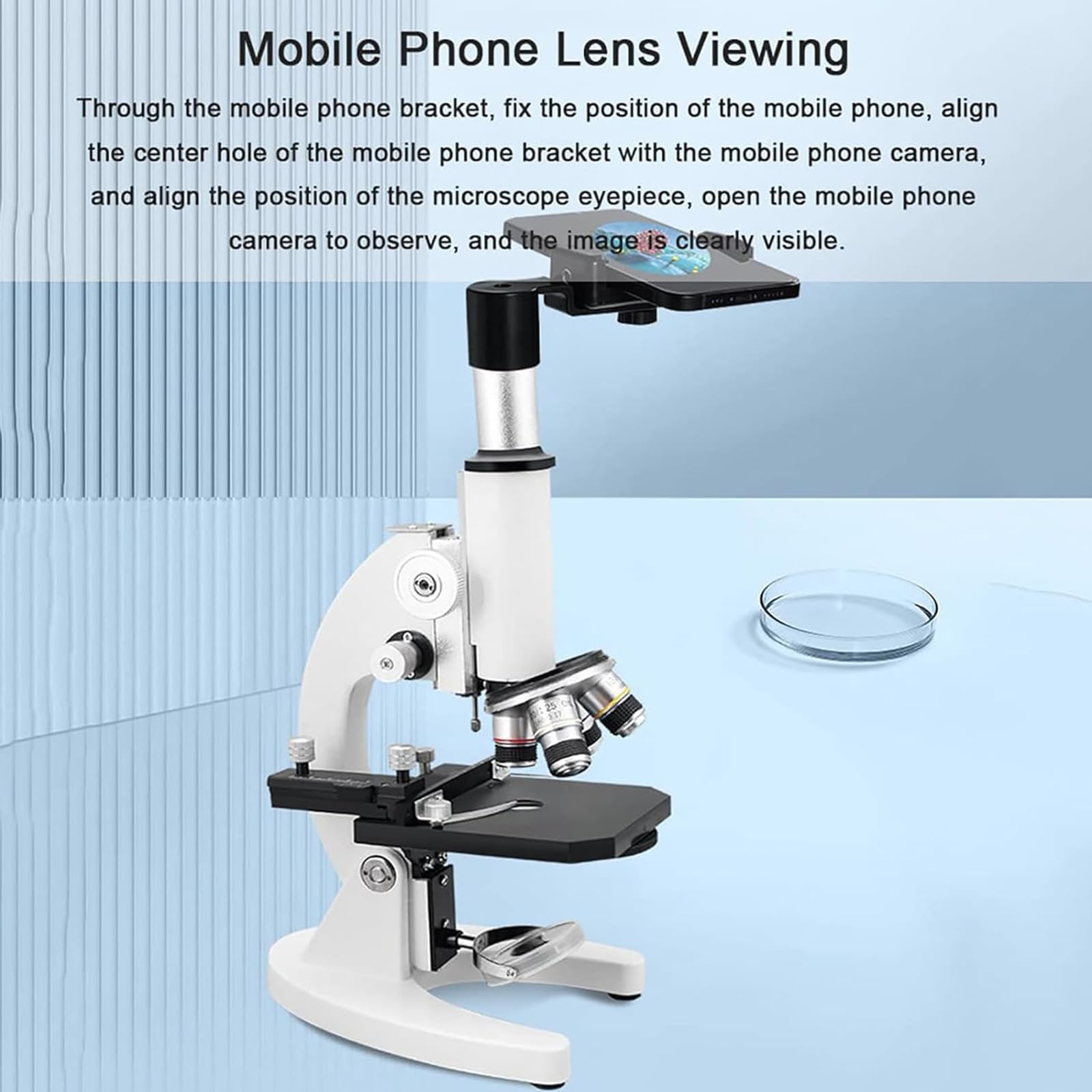 Microscopio Biológico HD 200000X, Microscopio De Laboratorio, Ángulo De Visión De 0-45°, Enfoque Coaxial Doble, Kit De Microscopio Biológico Profesional para Estudiantes Adultos