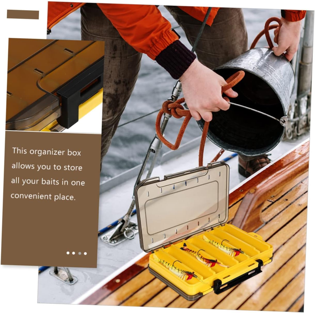 2pcs Fishing Lure Organizer Drain Design Multi-Compartment Bait Storage Box for Soft and Hard Lures for Freshwater Fishing Gear and Accessories