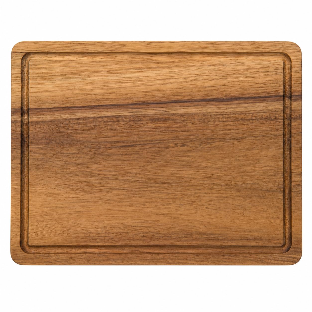 Woolf & Woods Tabla de cortar de madera, extragruesa, producto natural puro de acacia, sostenible, sin tratar, tabla de cocina y bandeja para servir, 35 cm x 25 cm x 3 cm