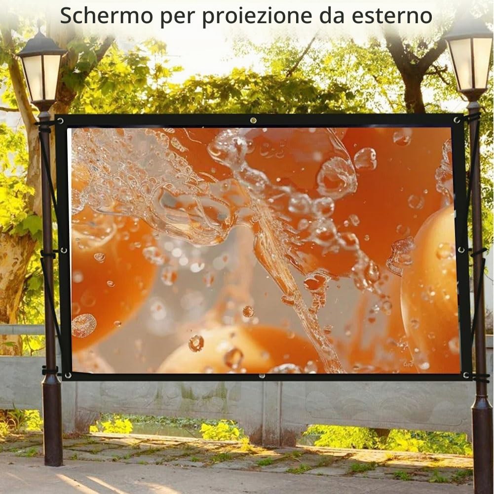 Schermo per Proiettore da 300 Pollici, Schermo per Proiezione di Film 16:9, Schermo per Proiezione Esterna per Scuola Casa Interno(300in(663x373cm))
