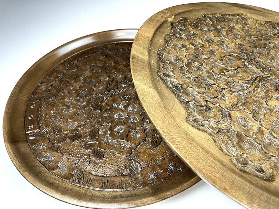 軽井沢彫 トレー お盆 盆 Amazon.co.jp: 【軽井沢彫】桜彫刻長野