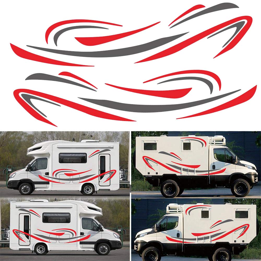 RV Camper Autoadesivo Universale del Corpo FAI DA TE Strisce Immagine Adesivo Decorazione per Rimorchio Caravan