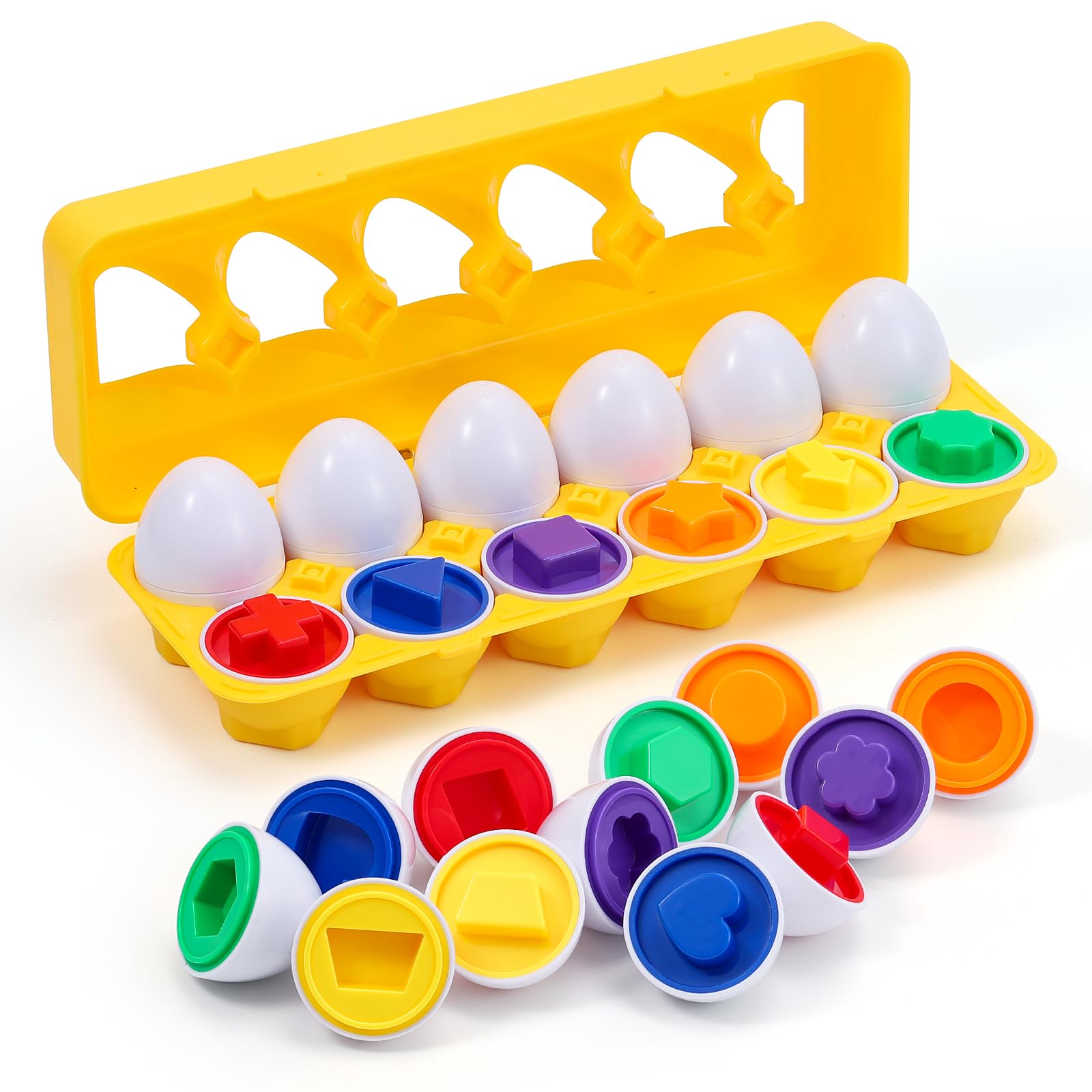 Amazon.com: VUIYA Matching Eggs - Toddler Toys - Color Shapes Egg