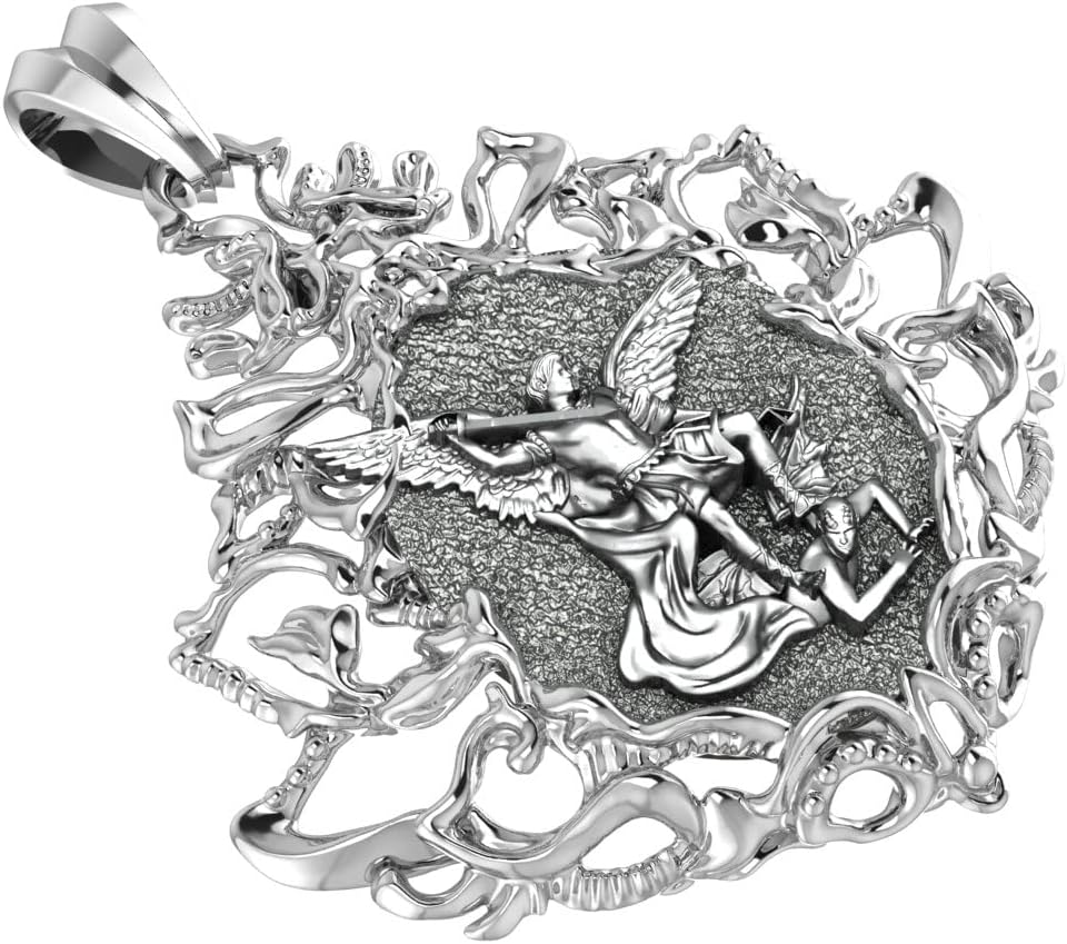 925 Sterling Silver Catholic Archangel Christian Saint St Michael Pendant