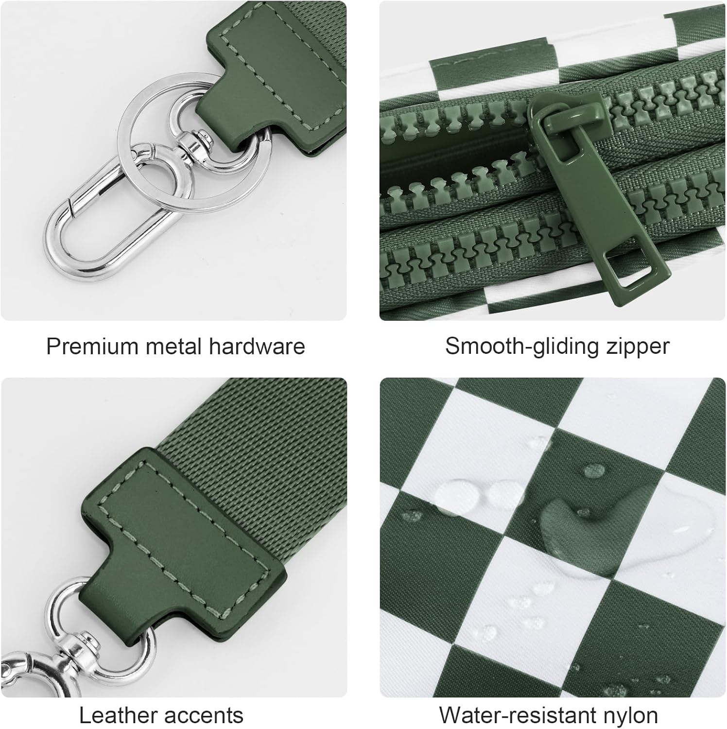 Checkered WristleWallets for Women, RFID Wallet Crossbody with 4 Zippers, Credit Card Holder Cell Phone Organizer - Image 8