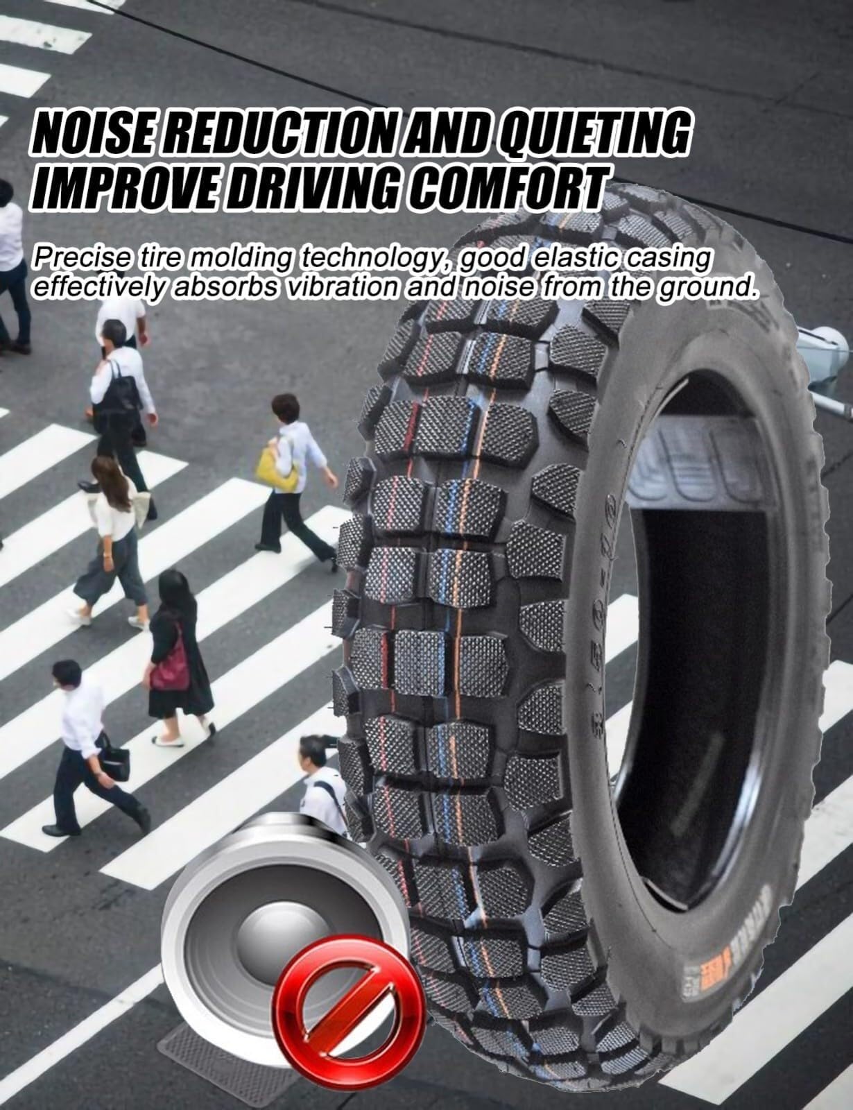 3.50-10 Bezdętkowy Opona do Skutera Motoroweru z Wzorem Przeciwpślizgowym 3.5-10 100/90-10 6 P.R. Pogrubiona i 3 50 10 Opona Odporna na Zużycie na Koło Przednie Tylne – 56J 493 lbs