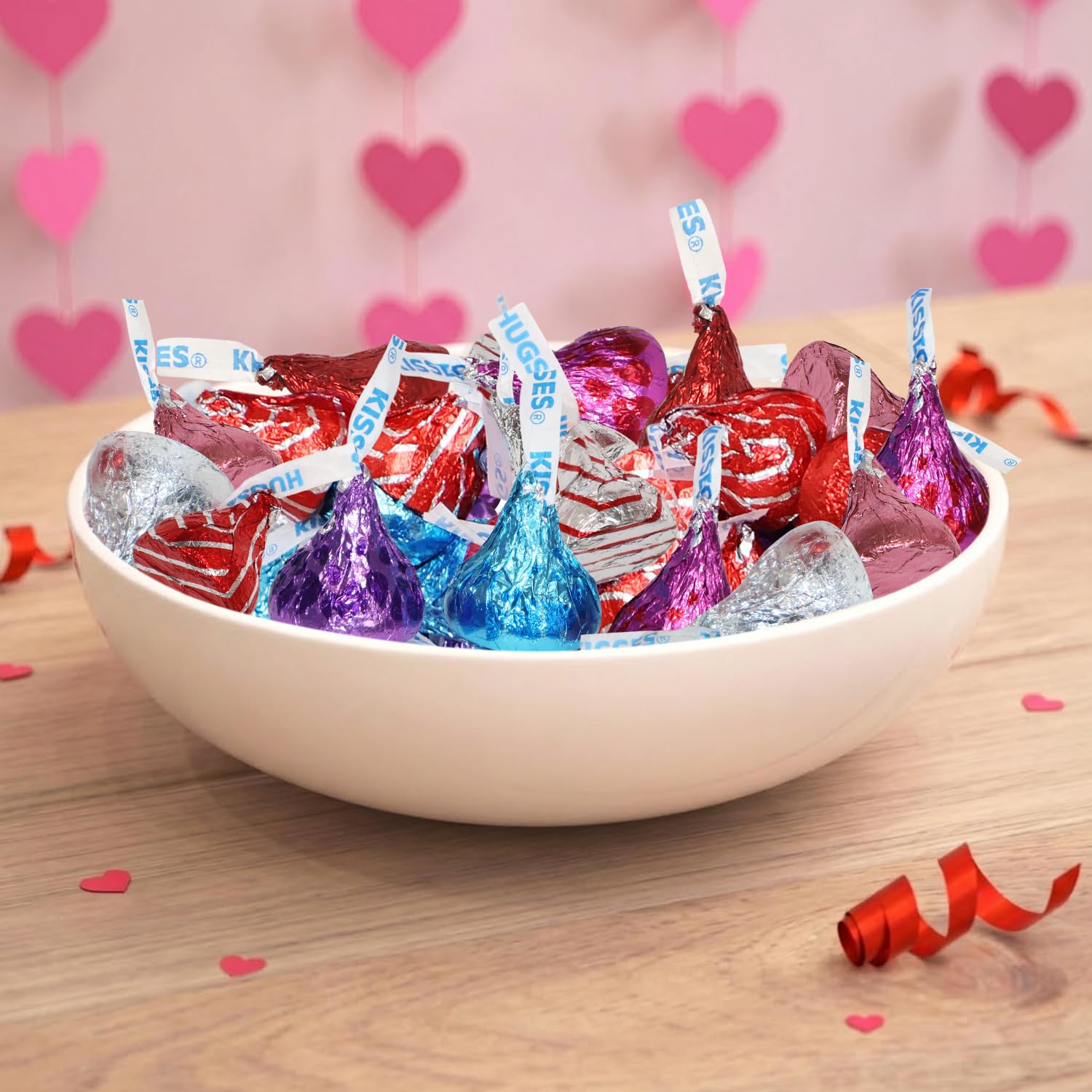 Valentine’s Day Kisses Variety Mix - 2 Pound Bulk Individually Wrapped Assorted Chocolates Candies, Valentine Milk Chocolate Candy for Parties, Gift Bags, Classroom Exchange & Celebrations