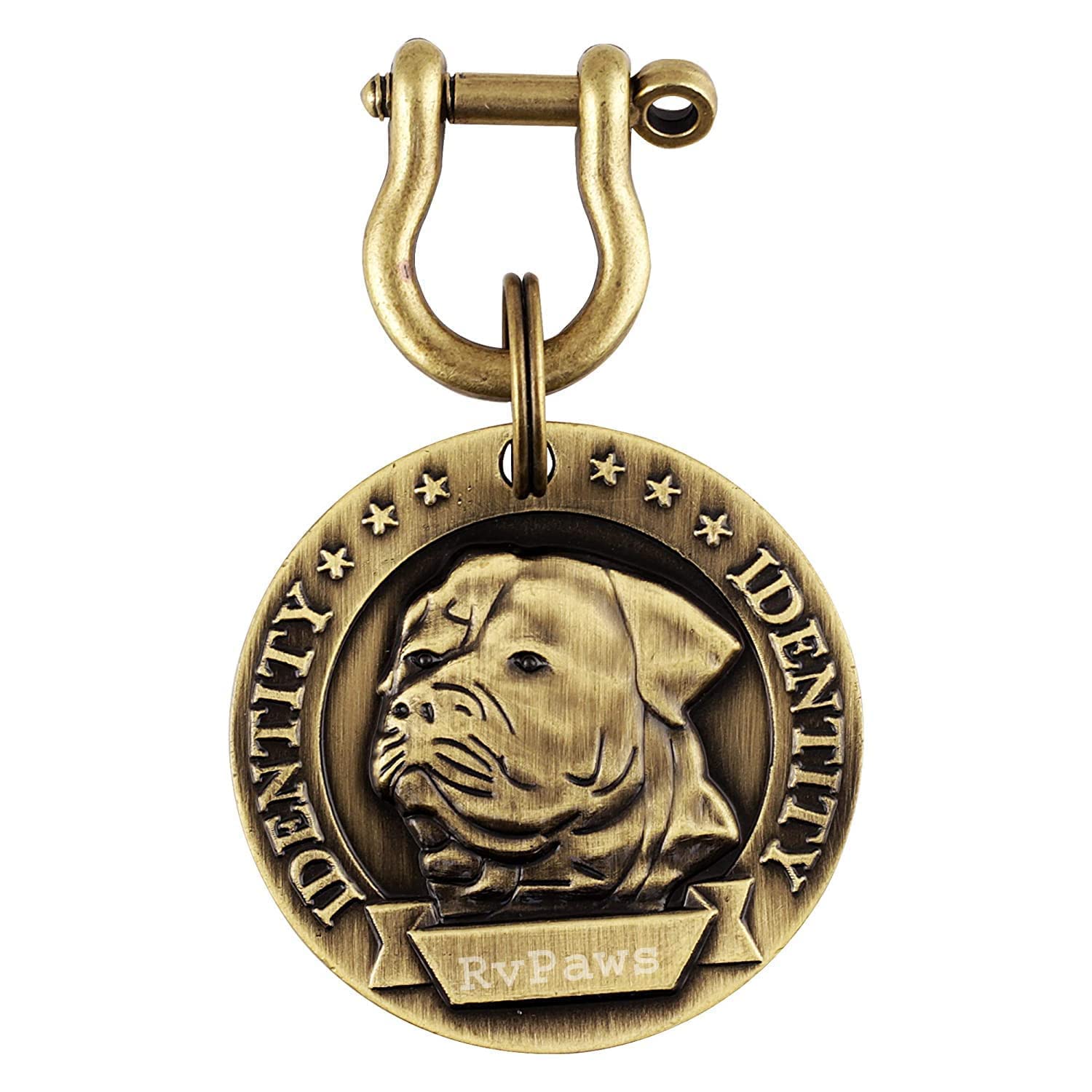 RvPaws Imported Brass Round Shape Dog Print Collar Tag Cum Collar Charm for Dog & Puppy, Antique -Golden, Medium (Desgn May Vary) (B0BTMFLVRN) Amazon Price History, Amazon Price Tracker