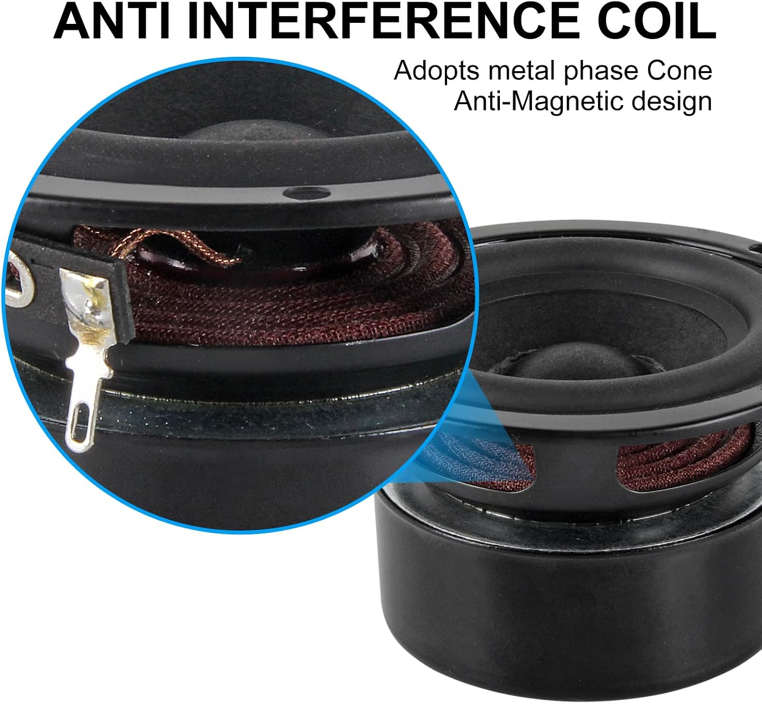 2Pcs 3 Inch HiFi Tweeter Speakers 4 Ohm Anti-Magnetic Full Range Woofer Loudspeakers for 2.0/2.1 Boom Box Satellite Speakers DIY
