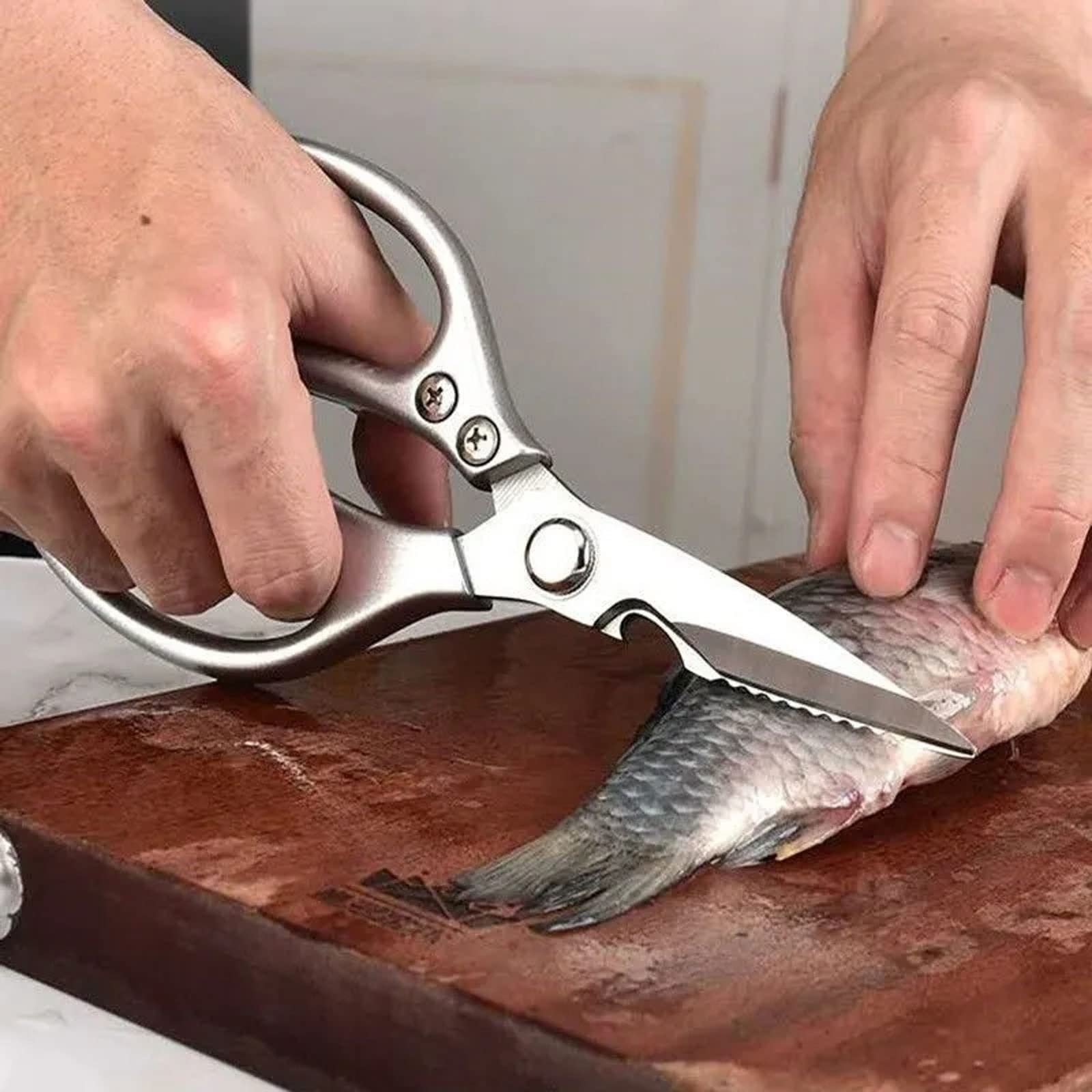 Forbici da Ufficio, Forbici Artigianali, Forbici da Cucina Forbici per Ossa di Carne in Acciaio Inossidabile per Uso Domestico Potenti Sci in Metallo per Barbecue