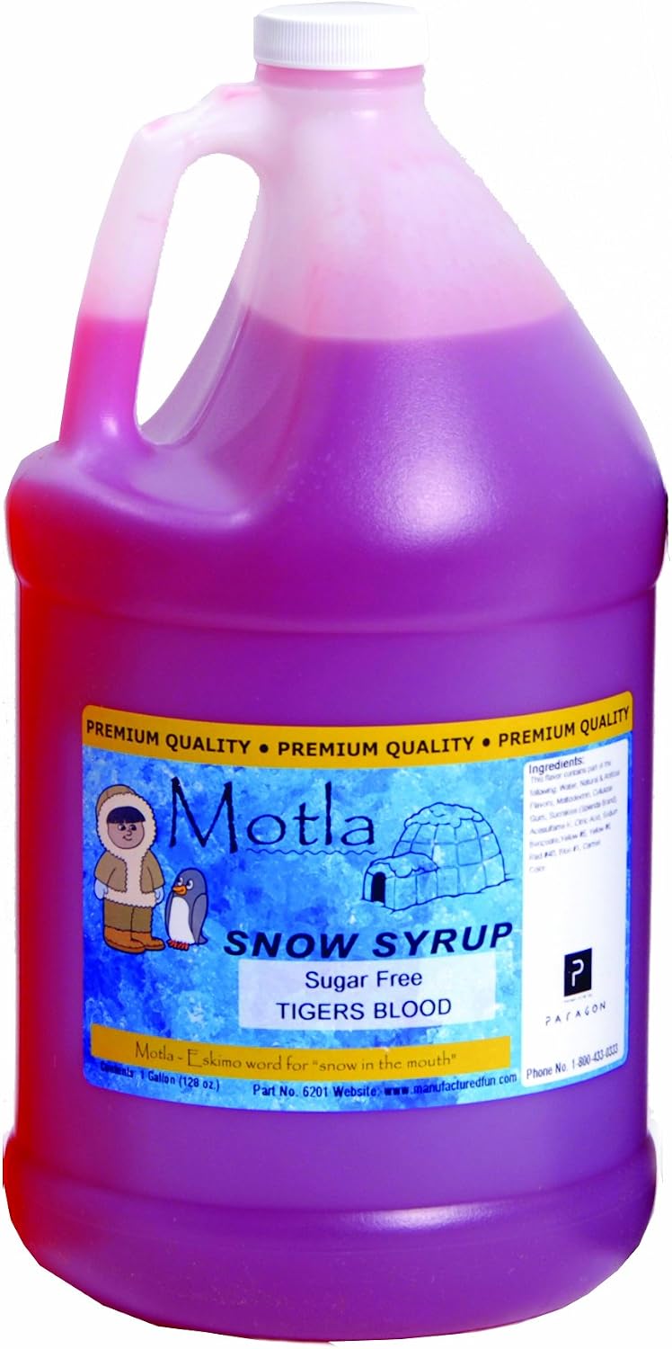 Paragon Motla Premium Sugar-Free Sno-Cone and Shaved Ice Syrup