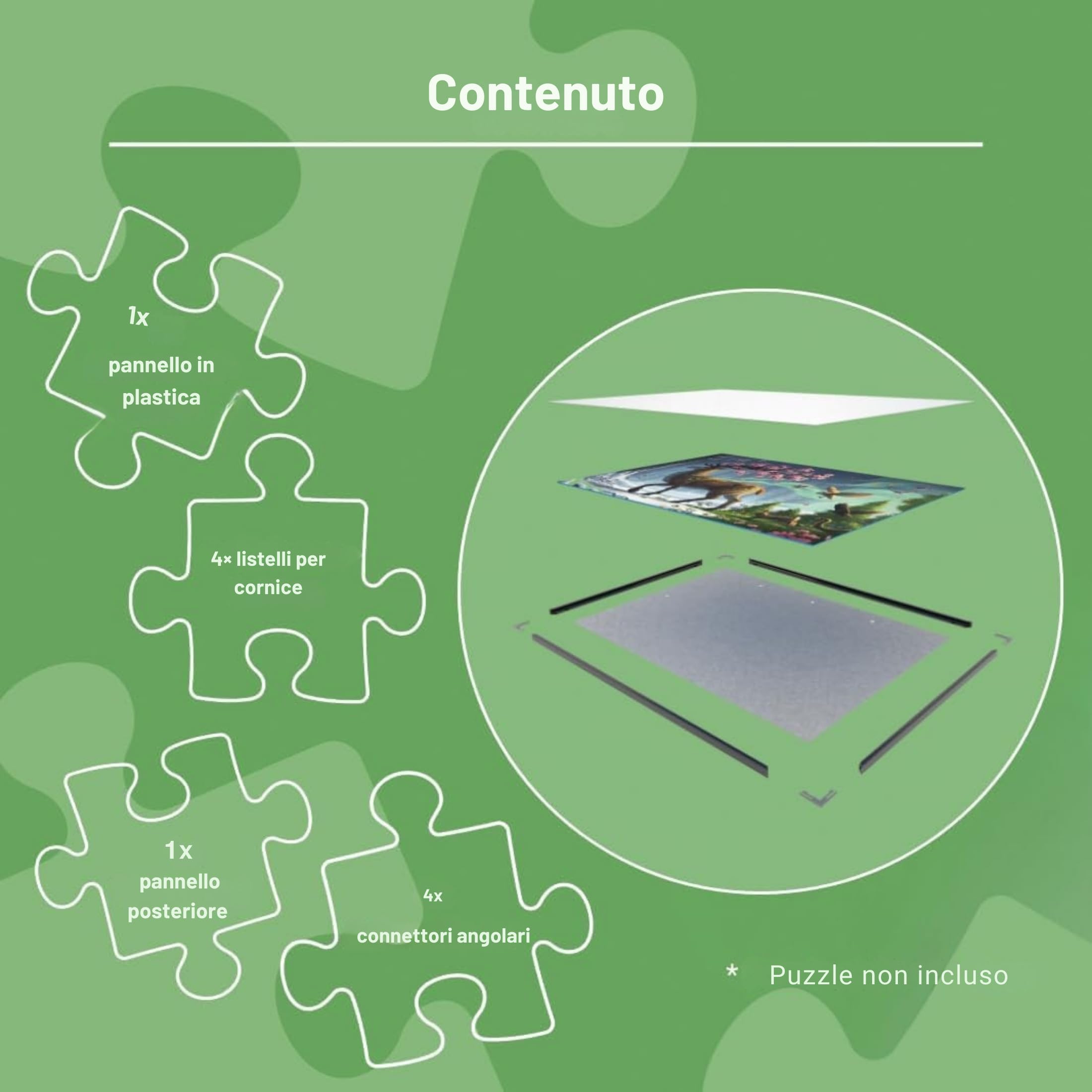 Ravensburger - Cornice per Puzzle 1000 Pezzi 70x50cm, Accessorio Adulti, Facile da Montare, Idee Regalo per Appassionati, Tutto il Necessario è Incluso, Puzzle non incluso