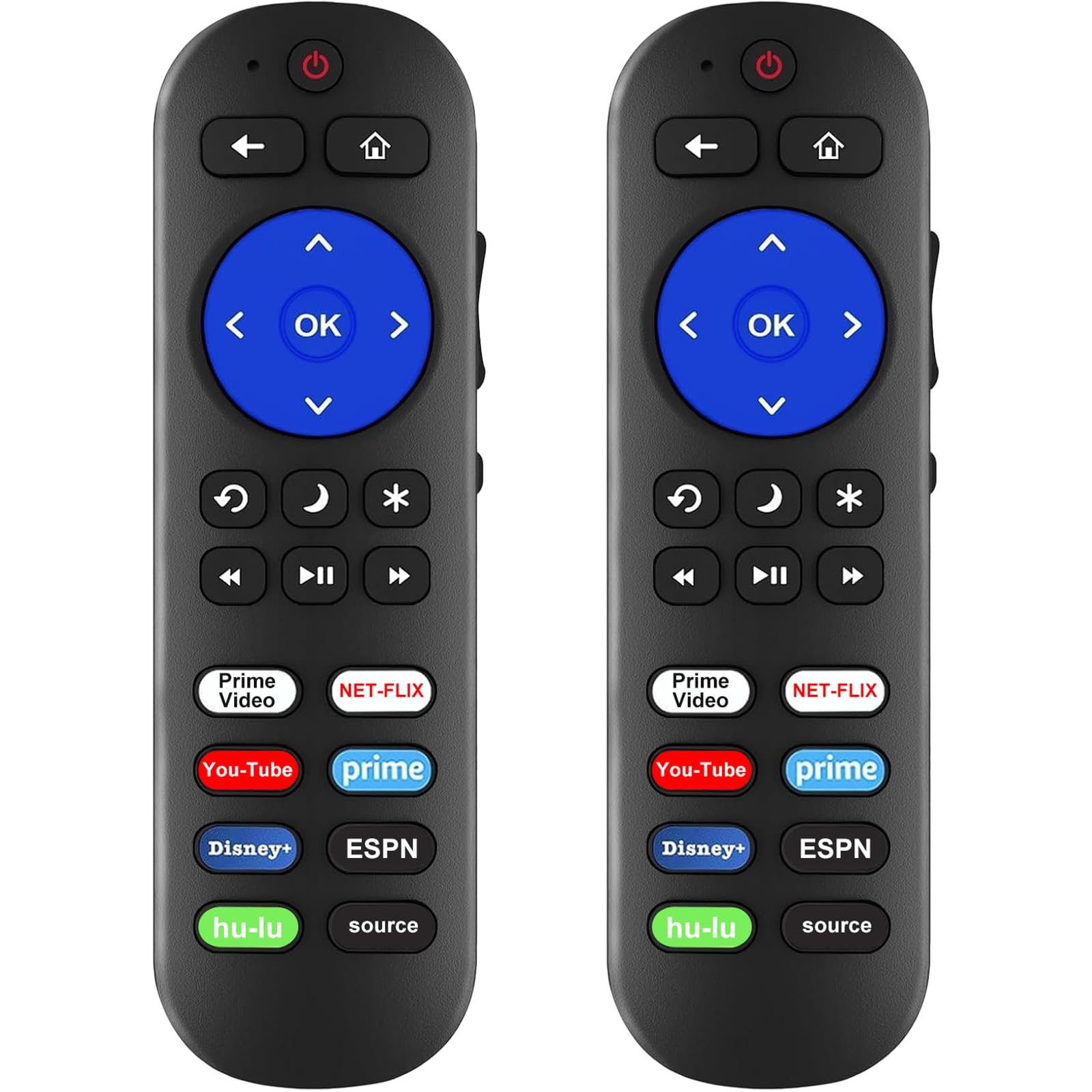 Photo 1 of (Pack of 2) Replacement Remote Compatible with Roku TV Remote, for Hisense/Onn/TCL/Element/Sharp/Hitachi/LG/Sanyo/JVC/Magnavox/RCA/Philips/Westinghouse Roku Built-in Smart TV