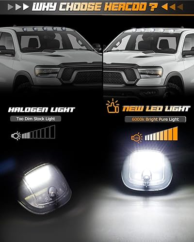 Miniatura 2 de HERCOO Clearane - 5 luces de marcador LED para techo de cabina de techo con arnés de cable compatible con camionetas Doge Ram 1500 2500 3500 4500