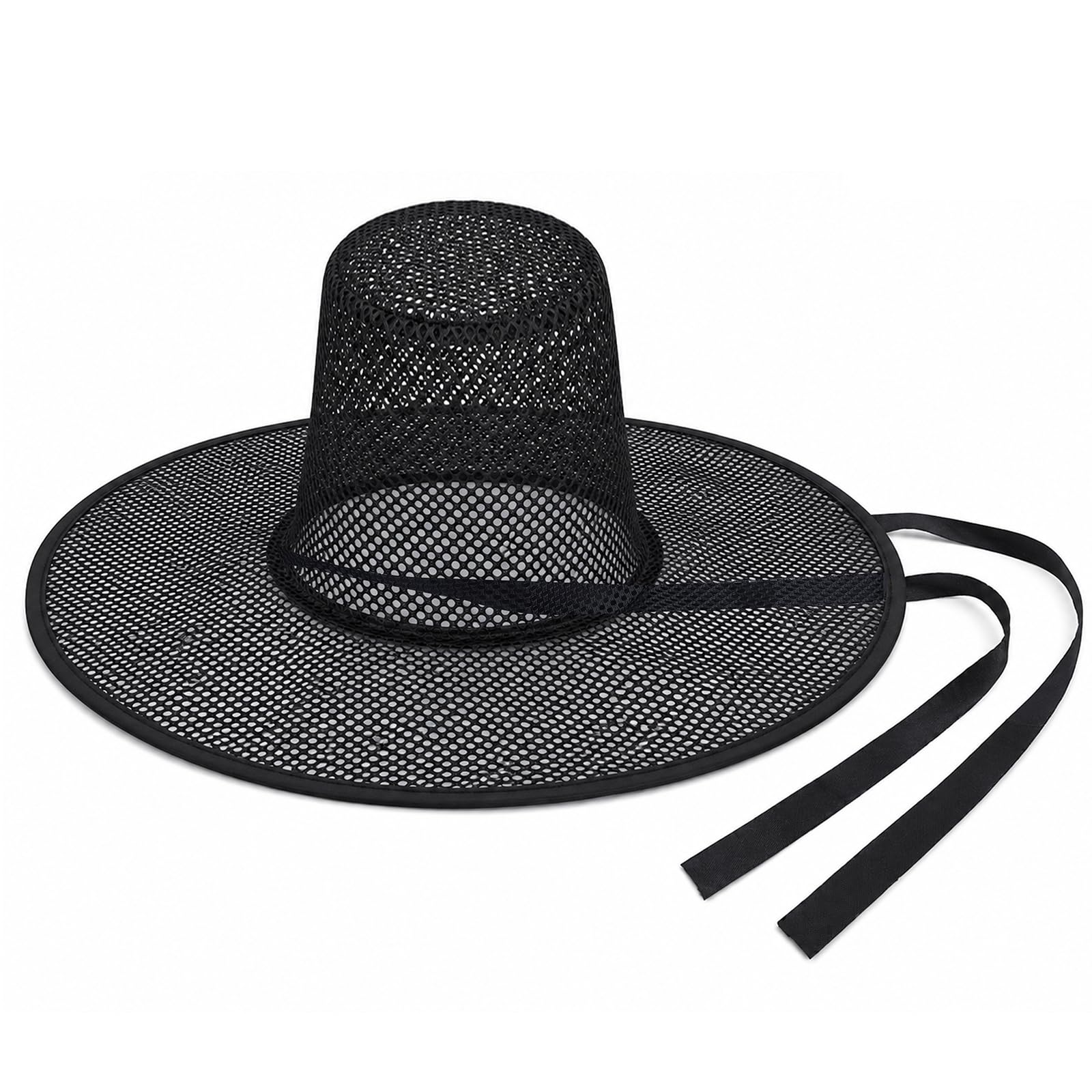 Mikovivi Korean Traditional Hat, Black Mesh Top Hat for Women