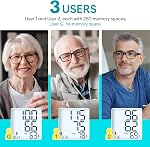 Moniteur de pression artérielle pour usage à domicile : gros cuff Easy@Home Bras supérieur Bluetooth BP Machine - Allumé en arrière LCD Affichage & 3 Utilisateur 500 Mémoire - iOS & Android APP EBP-08B