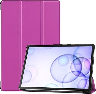SM-T860 Tab S6 Book Case, PU Leather Case with Auto Sleep Wake Up Trifold Stand Cover Shock-Absorption Protective Slimshell for Samsung Galaxy Tab S6 10.5 inch SM-T860/T865/T867 2019 Release,Purple