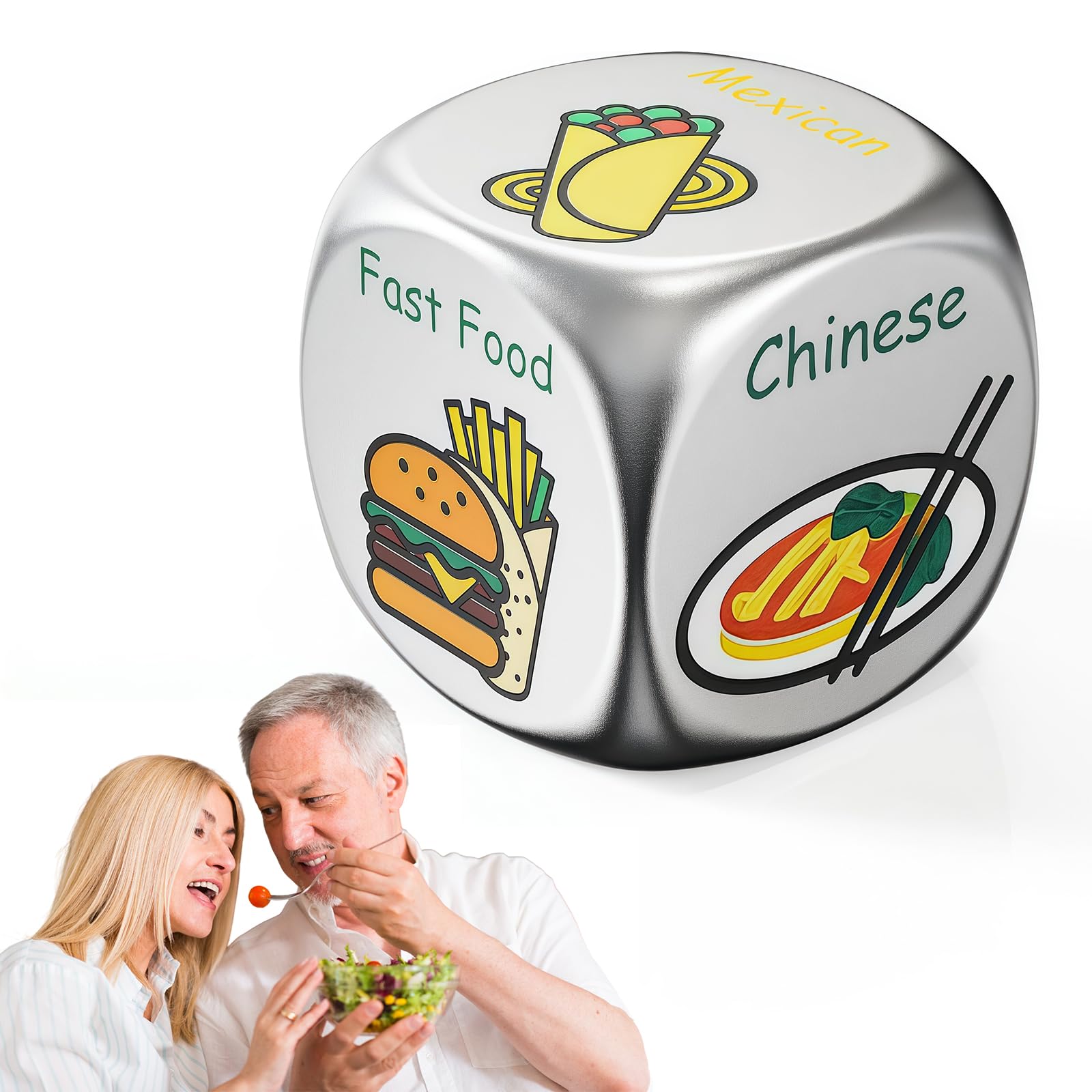 Vesavifaka Valentines Day Gifts for Him Her, Colorful Date Night Food Decision Dice, Mens Gifts, Funny Gifts for Men Women Couple Girlfriend Boyfriend Husband Wife Anniversary Birthday Wedding Day