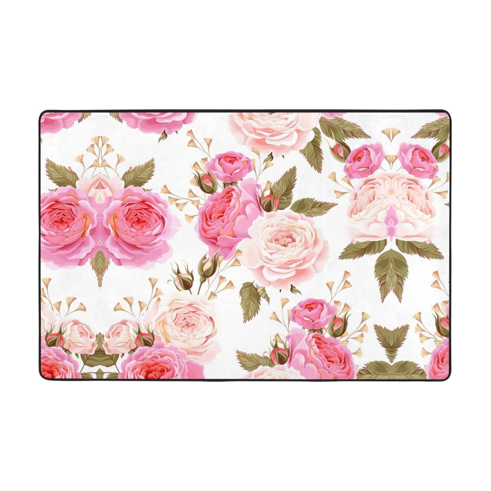 Tapis de cuisine floral rose pour un intérieur propre et accueillant
