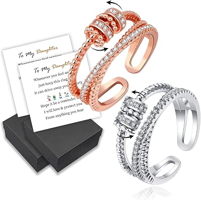 To My Daughter, I Will Protect You From Anything You Fear Fidget Ring, Adjustable Anxiety Ring for Women, Daughter Ring From Mom, Gift for Daughter