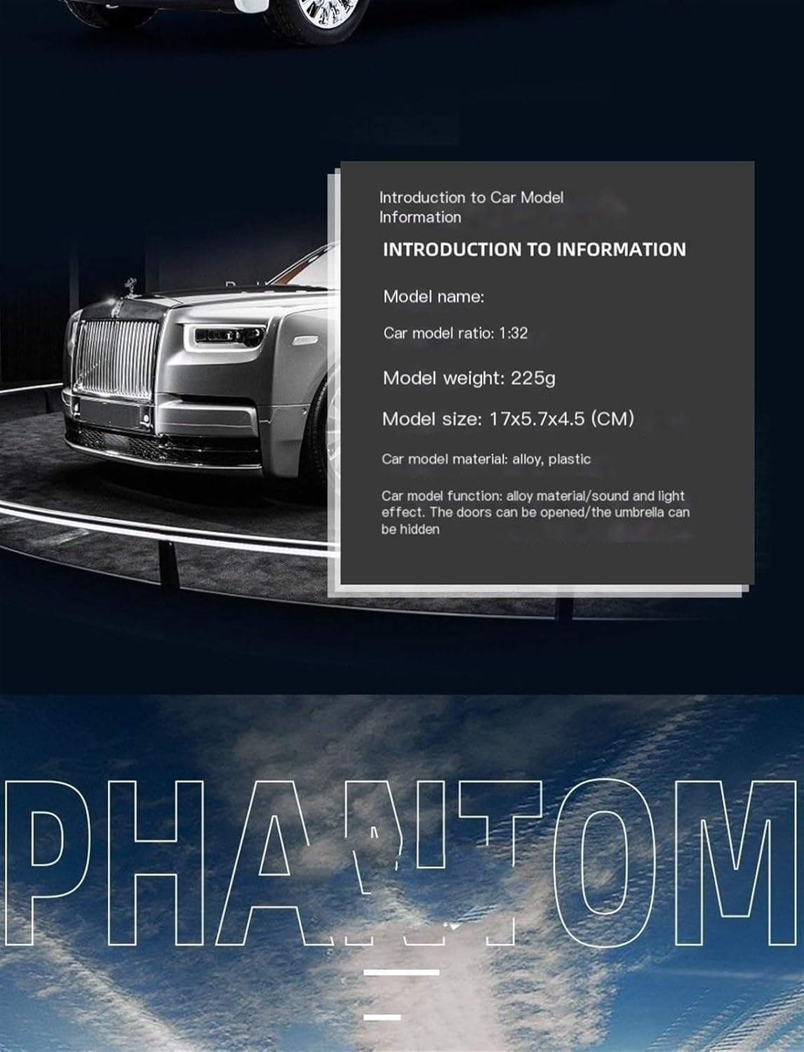 1:32 simulation alloy car mold - Silver and black color box packaging(132 Black)