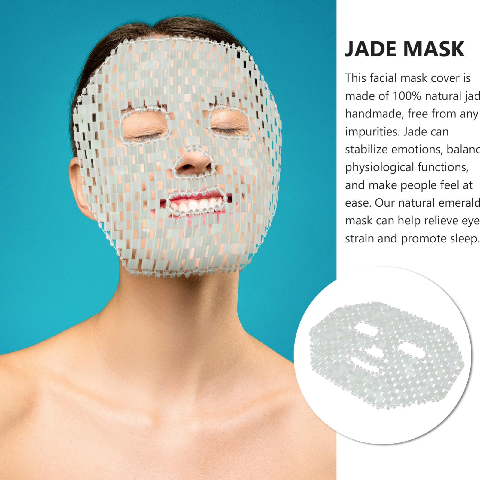 Natürliche Aging Maske Gesichtsmaske zur Jade Schmerzlinderung Muskelentspannung mit Kühlendem Effekt Grüne Anti und Büro und Schule