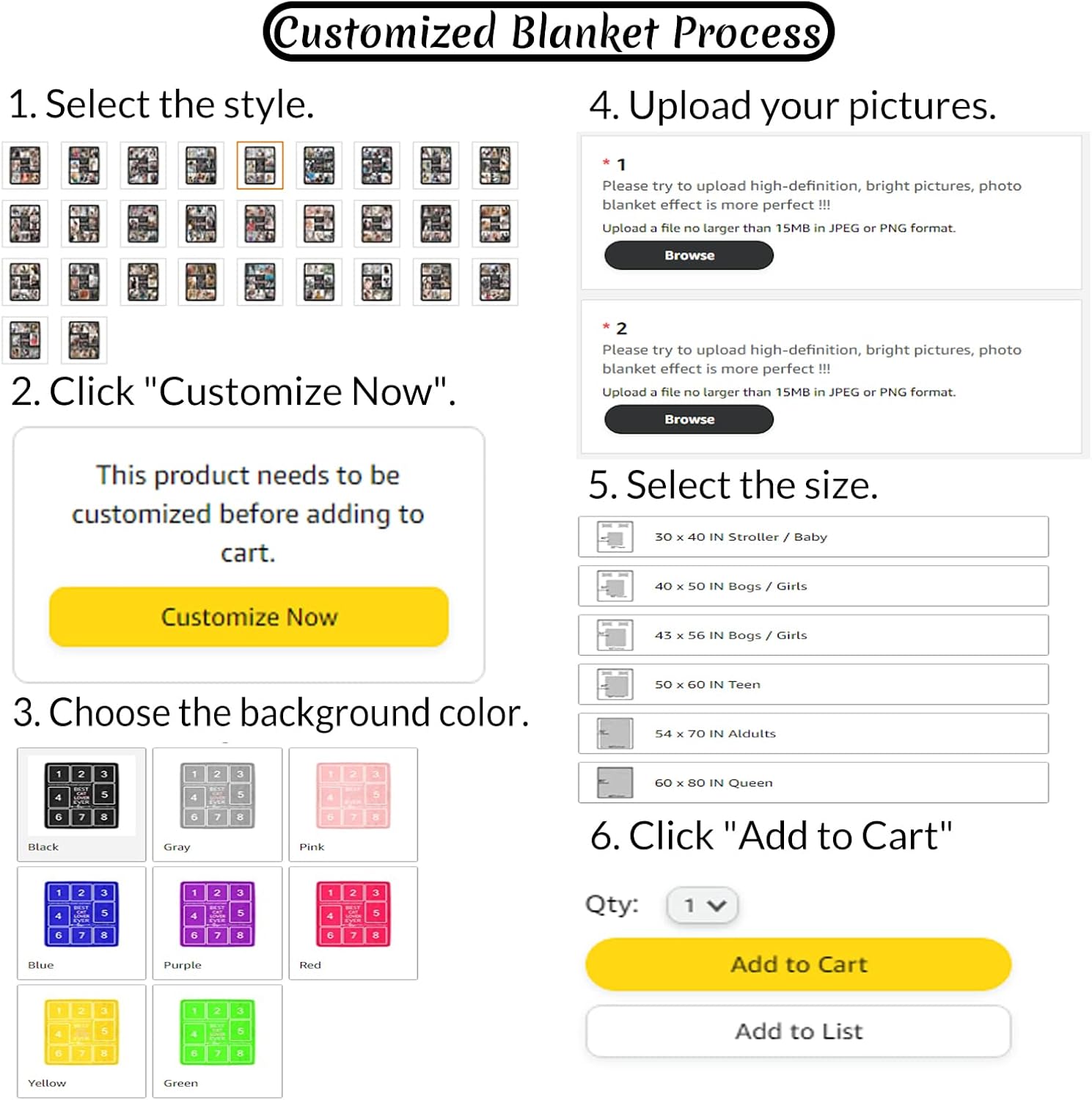 Gifts for Grandma Custom Blanket with Photo, Make a Personalized Grandma Gift Blankets with Pictures Customized Throw Blanket for Best Grandma Ever, 8 Collage Made in USA - Image 2