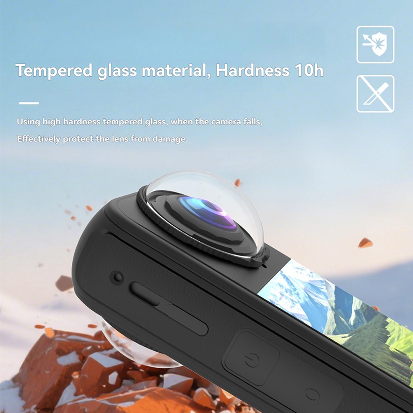 Protections d'objectif de qualité supérieure pour Insta360 X4 Air, haute transparence 10H optique en verre trempé avec revêtement AR, compatible avec les accessoires d'appareil photo Insta 360