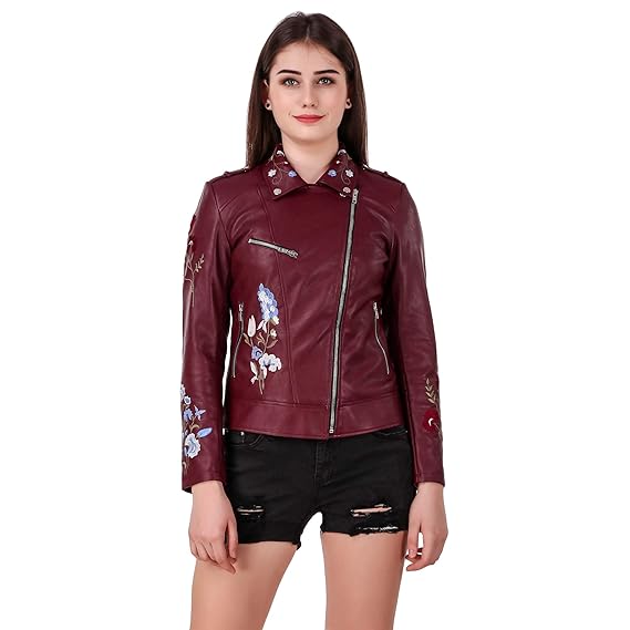 coloured faux leather jacket