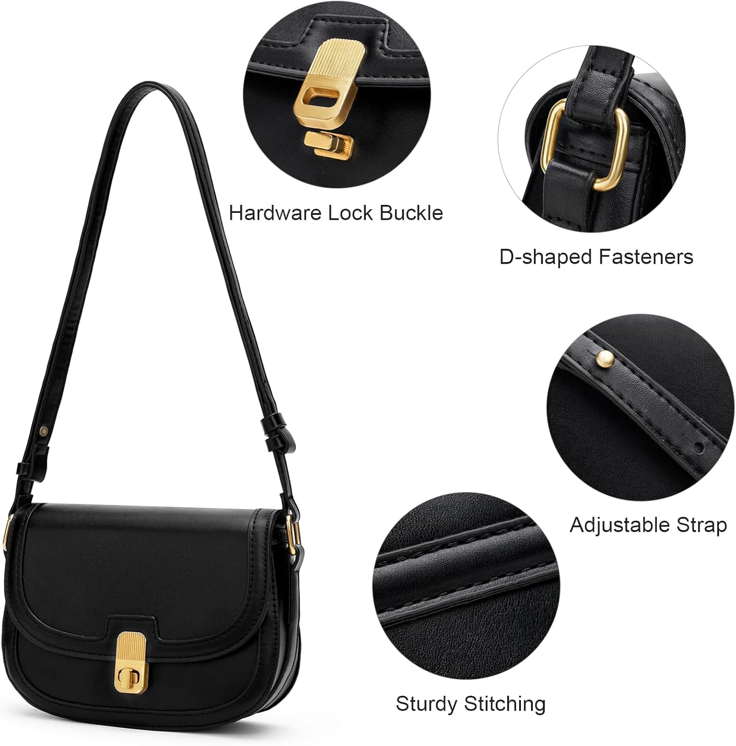 SENDEFN Shoulder Bag for Women Trendy Crossbody Handbags Retro Clutch Underarm Purse Small Square Bag - Image 5