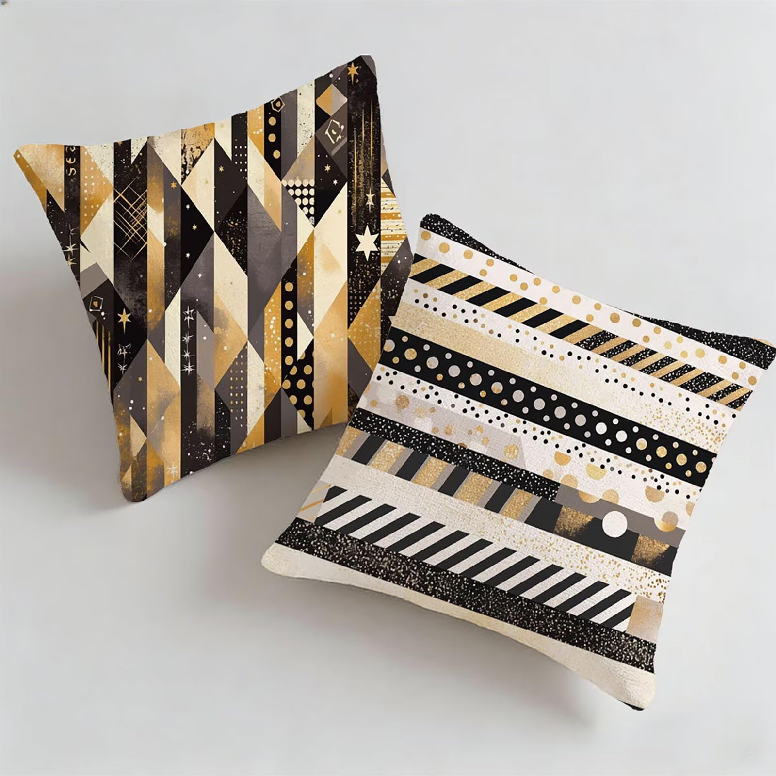 Housse de coussin imperméable 40x40 cm lot de 2 style abstrait pour déco extérieure P-2860