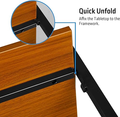 Miniatura 8 de EUREKA ERGONOMIC Escritorio plegable moderno para computadora para dormitorio de estudiantes y adolescentes, escritorio plegable de 43 pulgadas,