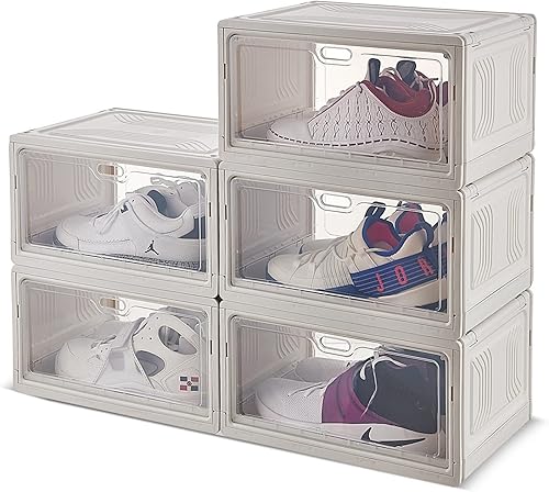 BITWIT Gabinete para Guardar Zapatos, Installation-Free Transparent Shoe Box Shoe Storage Box Flip Dust-Proof Storage Shoe Cabinet Space-Saving