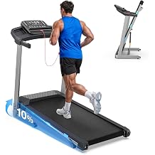 Treadmills for Home Foldable, Folding Treadmill with 10% Incline, 12km/h Running Machine with Bluetooth Speaker & App/Voice Control, 12 HIIT Modes, 3.5HP Treadmill for Heavy People, Max 180KG
