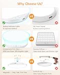 Remboursé 6W Capteur de mouvement lumière de plafond intérieur, Wireless magnétique Stick-On, télécommande pour la couleur & Luminosité, Lumière de batterie pour placard, Douche, Salle de bains, Canteau, Hallway, 1-Pack